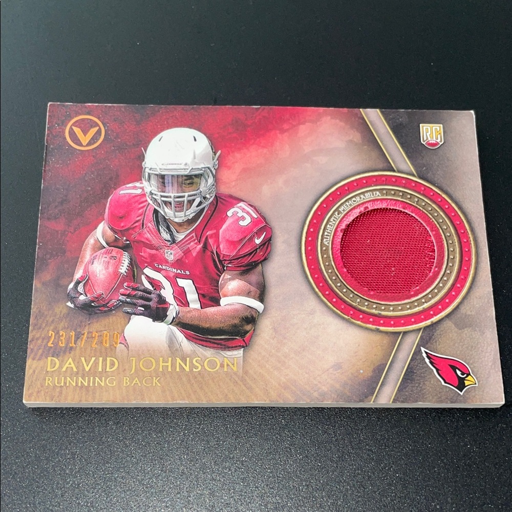 Arizona Cardinals David Johnson Rookie Card with Red Jersey Patch